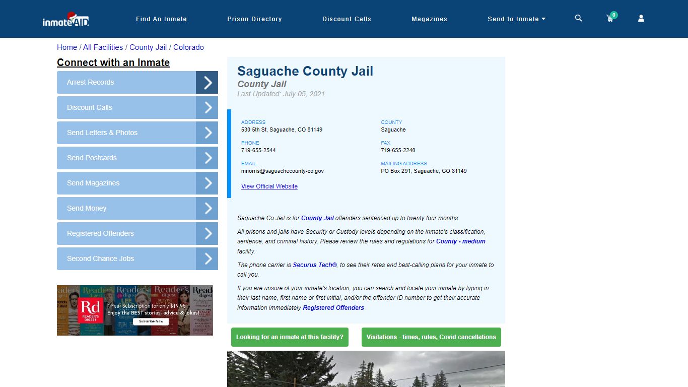 Saguache County Jail - Inmate Locator - Saguache, CO
